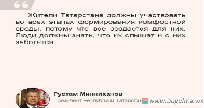 Жители Татарстана должны участвовать во всех этапах формирования комфортной среды